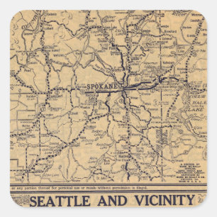 Spokane, Seattle Quadratischer Aufkleber