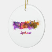 Spokane skyline im Watercolor Keramik Ornament (Links)