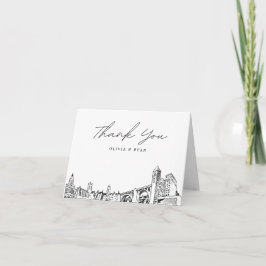 Spokane Skyline Sketch Blank Danke Karte