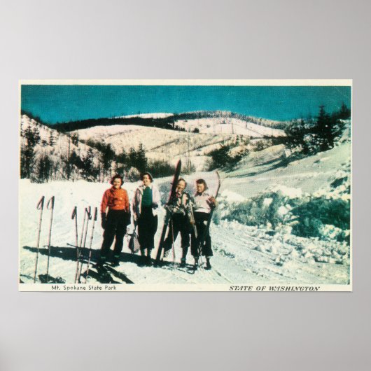 Spokane Staat Park Ladys SkiingWashington Poster (Vorne)