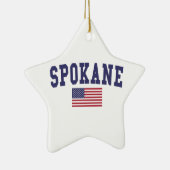 Spokane US-Flagge Keramikornament (Rechts)