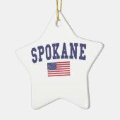 Spokane US-Flagge Keramikornament (Links)
