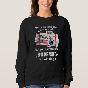 Spokane Valley Bordkarte  Spokane Valley Mädchen Sweatshirt