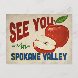 Spokane Valley Washington Apple - Vintag Postkarte