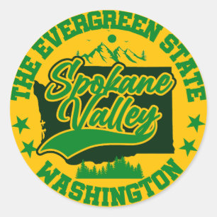 Spokane Valley, Washington Runder Aufkleber