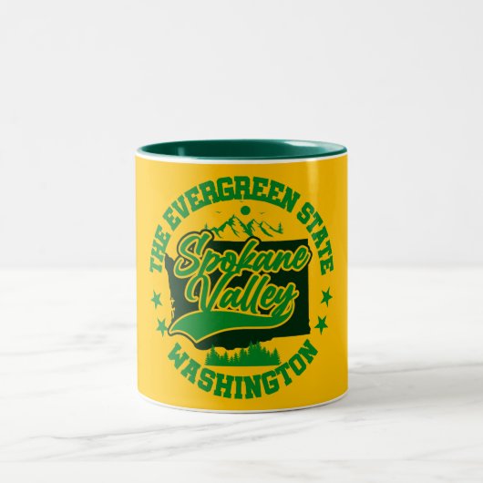 Spokane Valley, Washington Zweifarbige Tasse (Mittel)