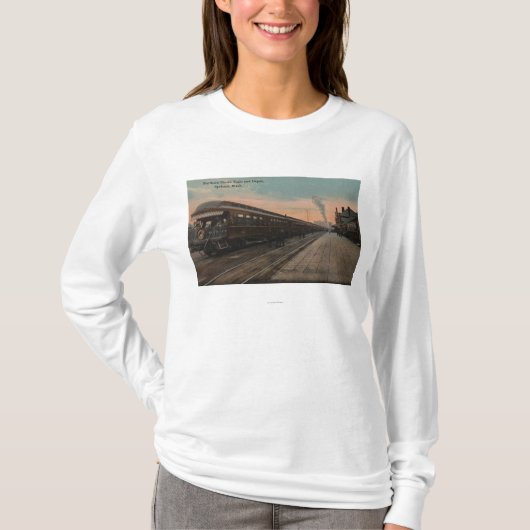 Spokane, WA - Ansicht von N. Pacific Train u. T-Shirt (Vorderseite)