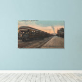 Spokane, WA - Aussicht auf den Nordpazifik-Zug und Leinwanddruck (Insitu (Holzboden))