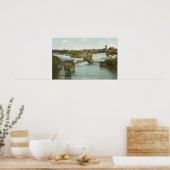 Spokane, WA - Blick auf den Fluss und die nahen Wa Poster (Küche)