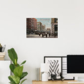 Spokane, WA - Blick auf die Riverside Ave. & Howar Poster (Heimbüro)