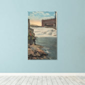 Spokane, WA - Doppelfischerei auf Unterfälle Leinwanddruck (Insitu (Holzboden))