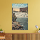 Spokane, WA - Doppelfischerei auf Unterfälle Leinwanddruck (Insitu (Wohnzimmer))