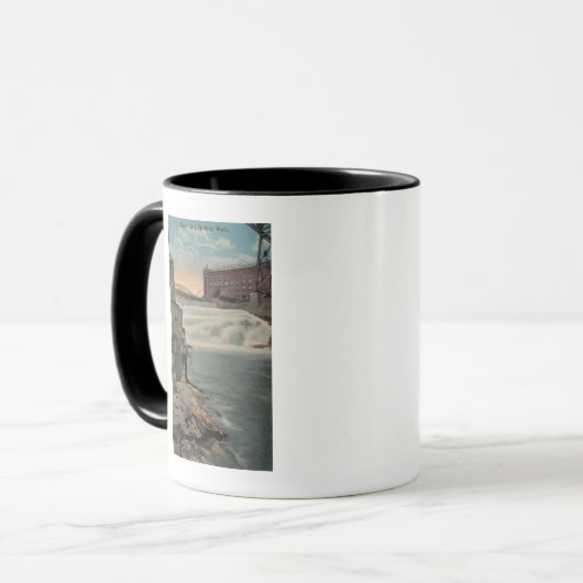 Spokane, WA - Doppelfischerei auf Unterfälle Tasse (Vorderseite Links)