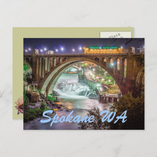 SPOKANE WA POSTKARTE (Vorne/Hinten)