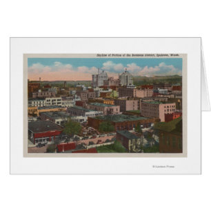 Spokane, WA - Skyline-Ansicht des Stadtzentrums