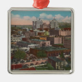 Spokane, WA - Skyline-Ansicht des Stadtzentrums Silbernes Ornament (Vorne)