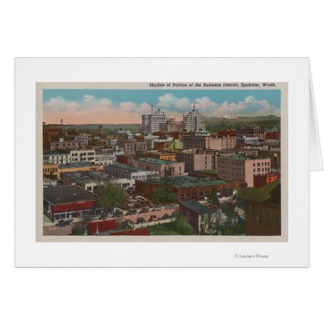 Spokane, WA - Skyline Sicht auf die Innenstadt (Vorderseite (Horizontal))