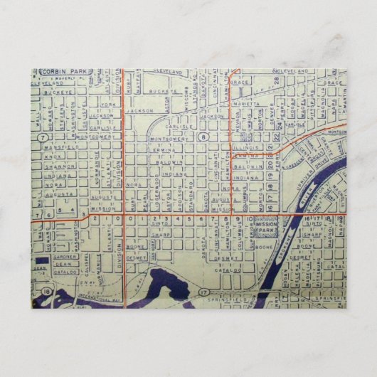 Spokane, WA Vintage Karte (Vorderseite)