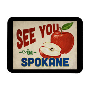 Spokane Washington Apfel - Vintage Reise Magnet
