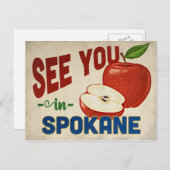 Spokane Washington Apple - Vintage Travel Postkarte (Vorne/Hinten)