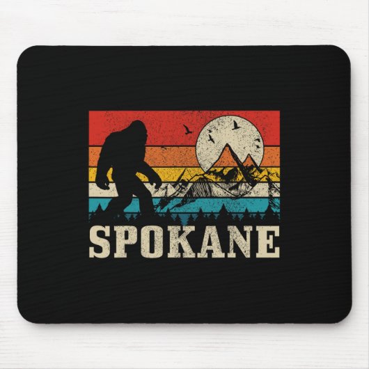 Spokane Washington Bigfoot Vintag Mountain Hunter Mousepad (Vorne)