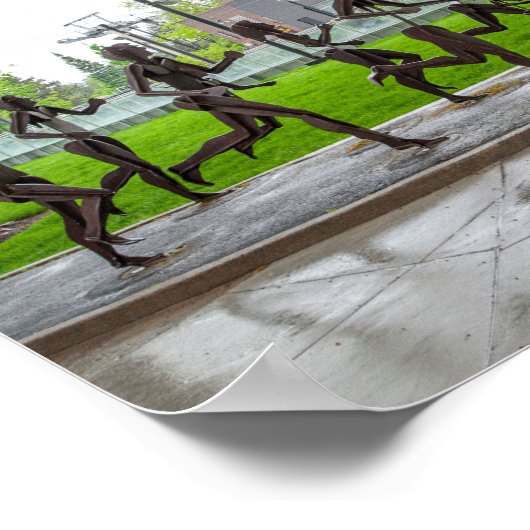 Spokane Washington Bloomsday Sculpture Runners Poster (Ecke)