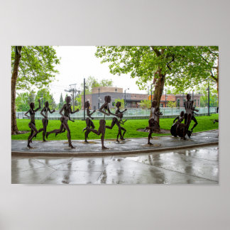 Spokane Washington Bloomsday Sculpture Runners Poster