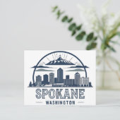 Spokane Washington DC Skyline Postkarte (Stehend Vorderseite)