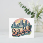 Spokane Washington DC Skyline Postkarte (Stehend Vorderseite)