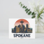 Spokane Washington DC Skyline Postkarte (Stehend Vorderseite)