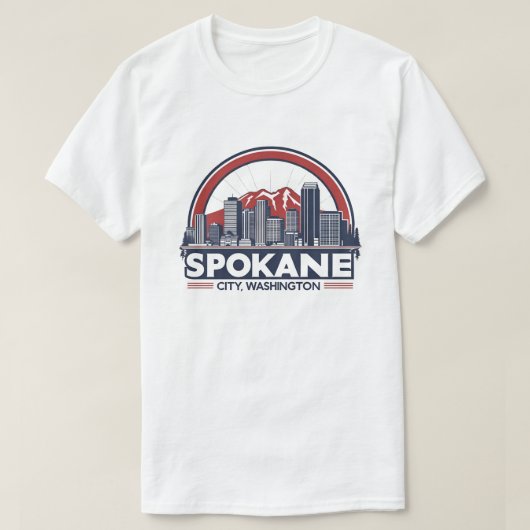 Spokane Washington DC Skyline T-Shirt (Design vorne)