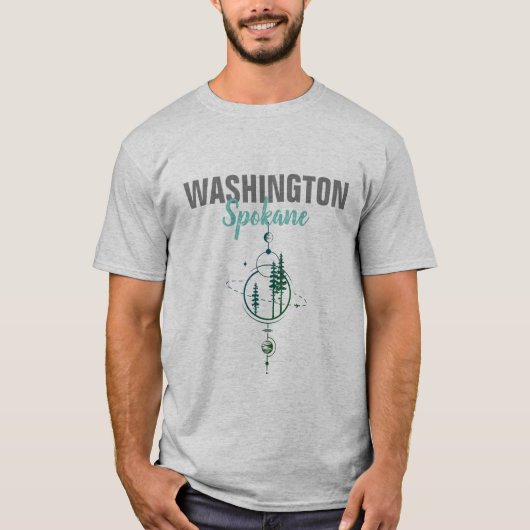 Spokane Washington Geometric Trees T-Shirt (Vorderseite)