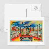 Spokane, Washington - Große Briefmarkenszenen 3 Postkarte (Vorne/Hinten)