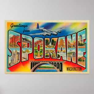 Spokane, Washington - Große Briefmarkenszenen Poster