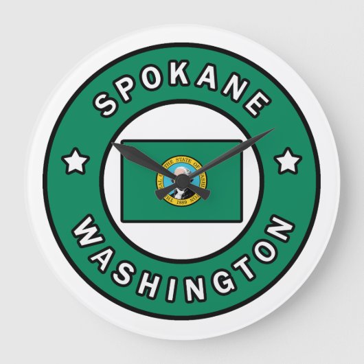 Spokane Washington Große Wanduhr (Vorderseite)