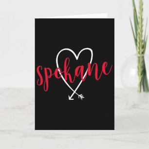 Spokane Washington Liebe Herz Handschrift Stil  Karte