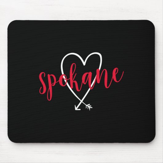 Spokane Washington Liebe Herz Handschrift Stil Mousepad (Vorne)