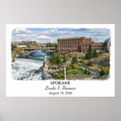 Spokane Washington Poster, Aquarell, Maßgeschneide Poster (Vorne)