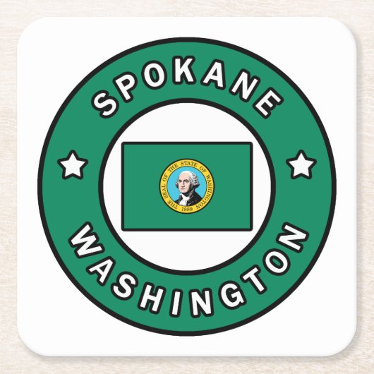 Spokane Washington Rechteckiger Pappuntersetzer (Vorderseite)