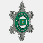 Spokane Washington Schneeflocken Zinn-Ornament (Links)