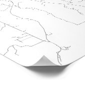 Spokane, Washington (schwarz auf weiß) Poster (Ecke)