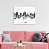 Spokane Washington Skyline BW Leinwanddruck (Insitu (Wohnzimmer))