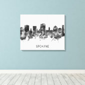 Spokane Washington Skyline BW Leinwanddruck (Insitu (Holzboden))