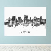 Spokane Washington Skyline BW Leinwanddruck (Insitu (Holzboden))