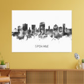 Spokane Washington Skyline BW Leinwanddruck (Insitu (Wohnzimmer))