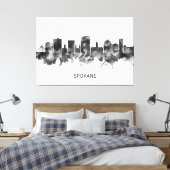 Spokane Washington Skyline BW Leinwanddruck (Insitu (Schlafzimmer))