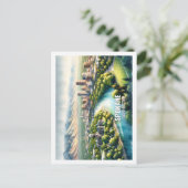 Spokane Washington USA Famous Place Wassercolor Postkarte (Stehend Vorderseite)