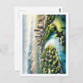 Spokane Washington USA Famous Place Wassercolor Postkarte (Vorne/Hinten)