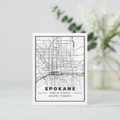Spokane Washington USA Travel City Map Postkarte (Stehend Vorderseite)