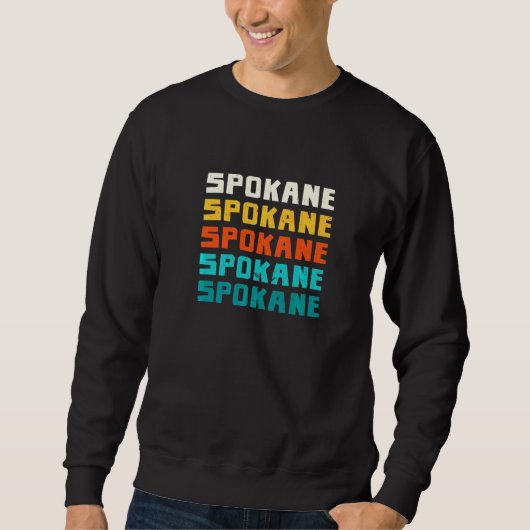 Spokane Washington Vintag Wa Retro Collection Ame Sweatshirt (Vorderseite)